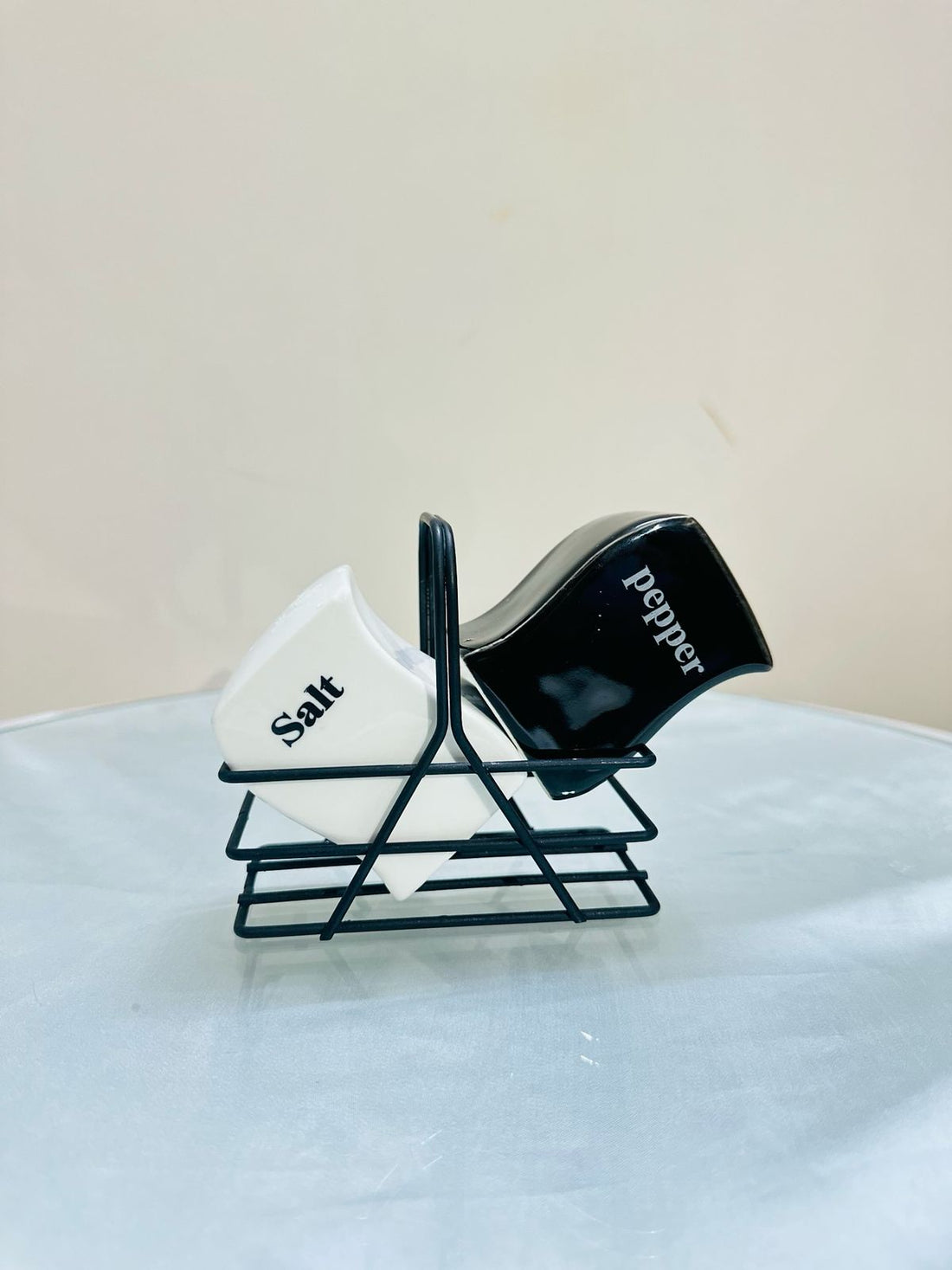 2 Pcs Salt Pot with Metal Rack