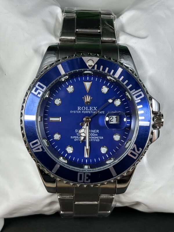 Rolex Submariner Silver – Blue Rotating Dial with Date
