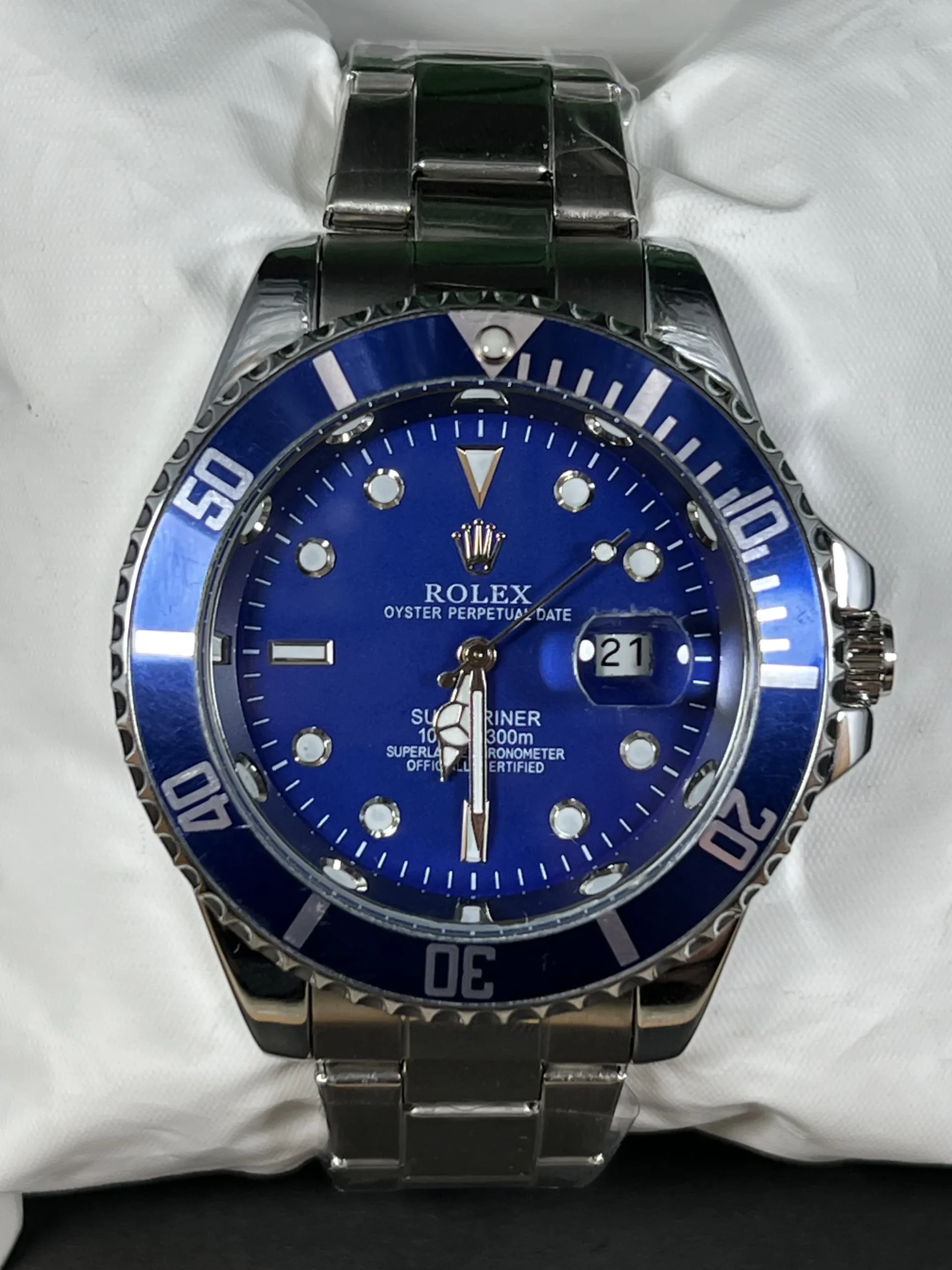 rlx blue zoom RLX Submariner Blue – Premium Stainless Steel Men’s Luxury Watch - Image 1