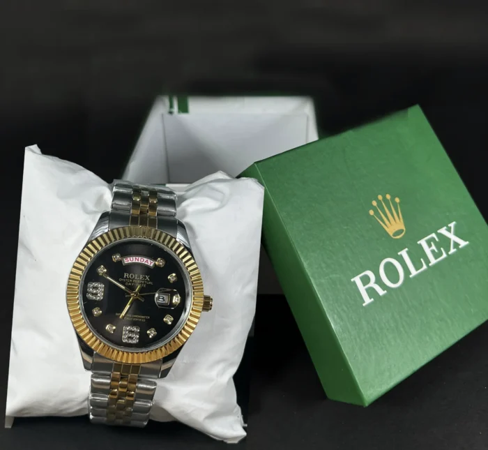 Rlx Day-Date Men’s Luxury Wrist Watch – Classic Design with Day & Date Display - Image 1