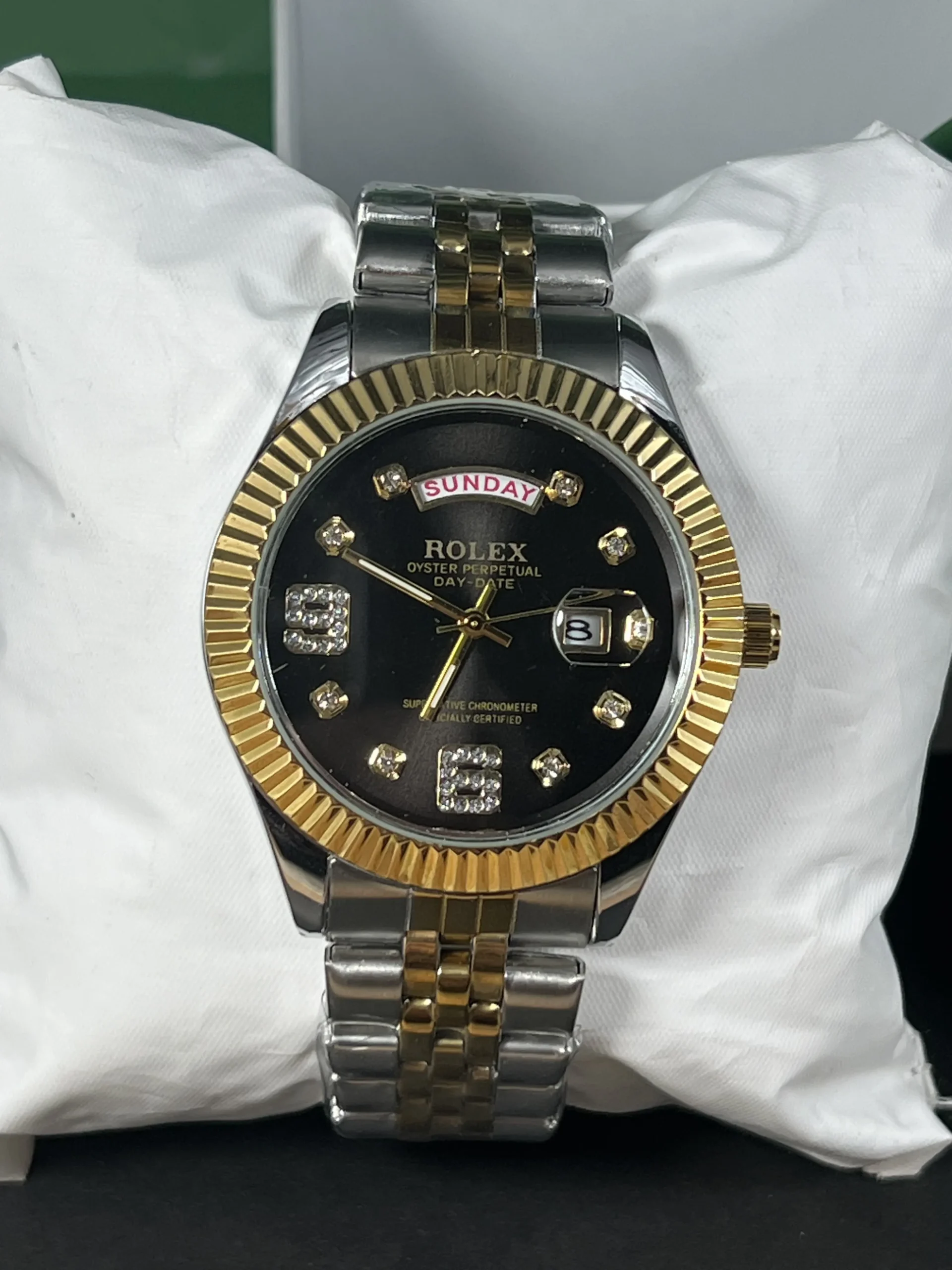 rolex golden zoom Rlx Day-Date Men’s Luxury Wrist Watch – Classic Design with Day & Date Display - Image 3