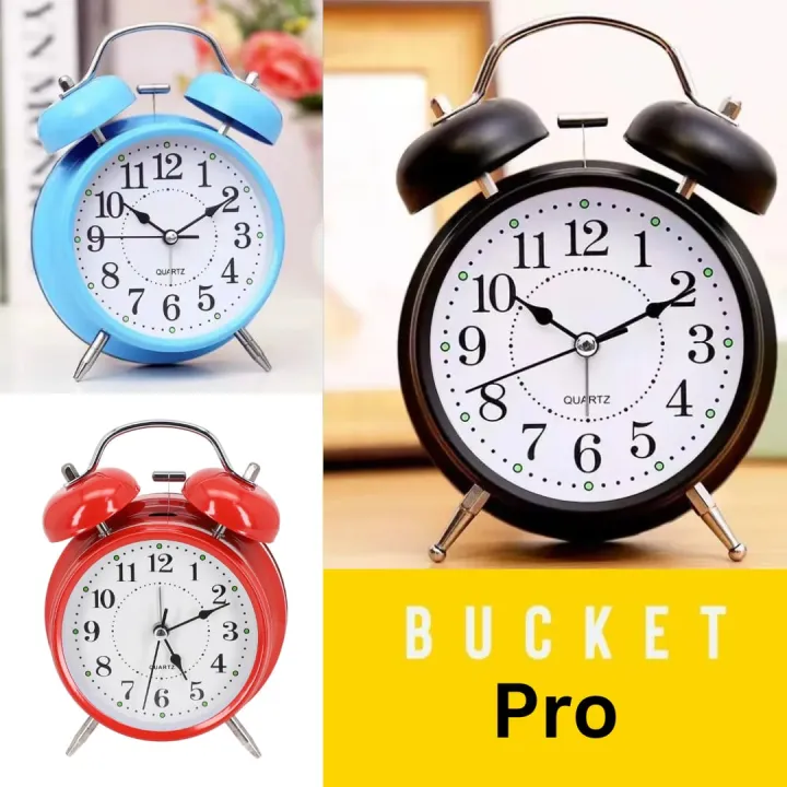 1 Twin Bell Mini Alarm Clock – Loud Analog Bedside Clock with LED Backlight - Image 1