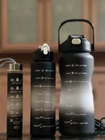 Motivational Water Bottle Set of 3 – 2000ml, 900ml & 300ml | Leakproof BPA-Free Sipper Bottles - Image 3