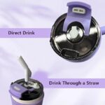 800ml Insulated Stainless Steel Travel Mug with Handle & Straw – Double Wall Coffee Tumbler with Lid - Image 4