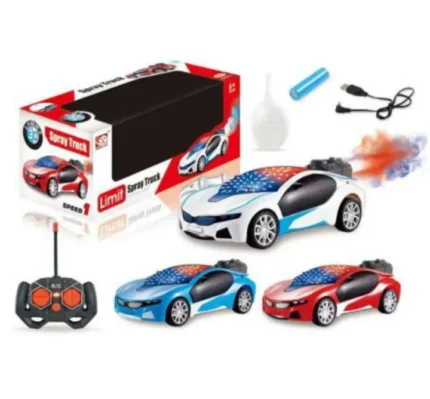 Smoke Function Rechargeable RC Car | 3D Light Spray Car with Smoke & Remote Control