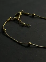 Elegant Gold Heart Charm Bracelet – Minimal Adjustable Chain Anklet for Women - Image 3