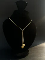Golden Double Heart Pendant Necklace for Women – Adjustable Chain - Image 2