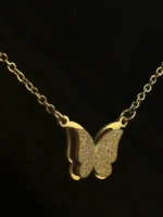 Elegant Double Butterfly Gold Necklace for Women - Image 6
