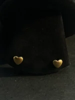 Golden Heart Stud Earrings – Elegant Minimal Style - Image 4