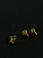 Golden Heart Stud Earrings – Elegant Minimal Style - Image 2