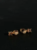 Luxury Square Stone Stud Earrings with Crystal Accent - Image 3