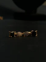 Luxury Square Stone Stud Earrings with Crystal Accent - Image 4