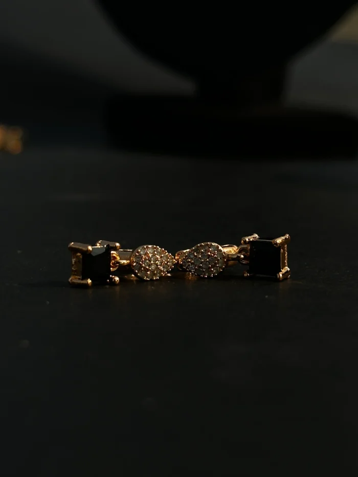 Luxury Square Stone Stud Earrings with Crystal Accent - Image 4